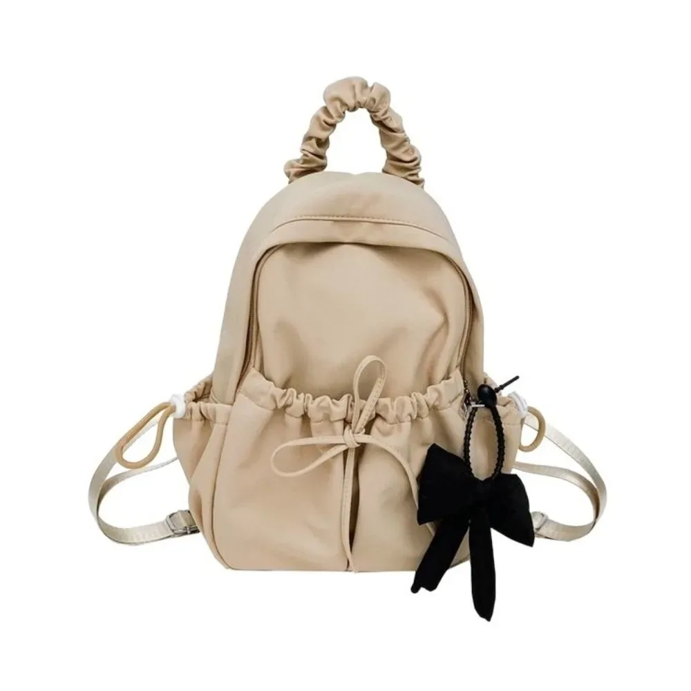 sac à dos en nylon pour étudiants, grande capacité, bretelles réglables, sac de voyage léger, sac à dos souple avec nœud pour femmes