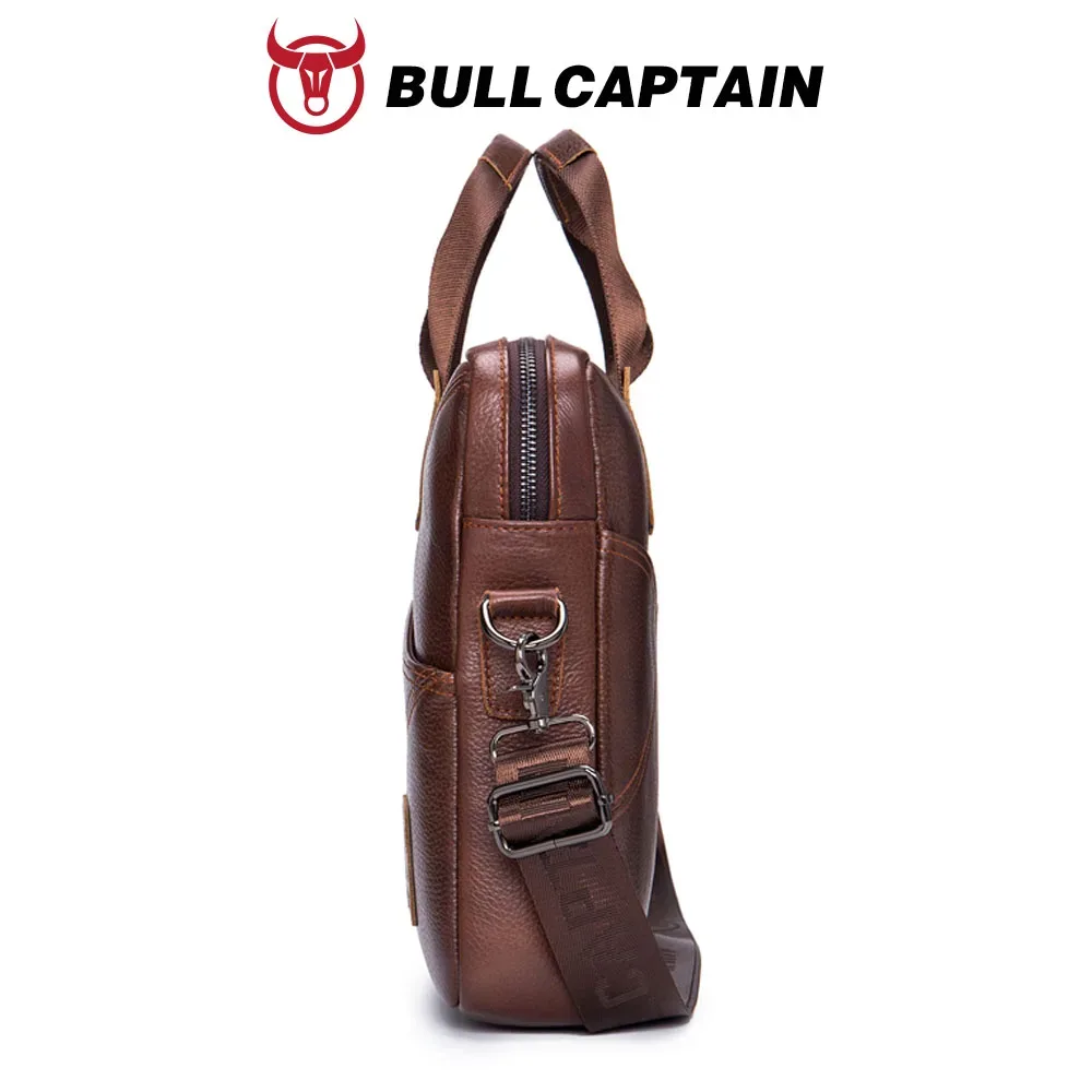 porte documents cuir véritable cuir vache marron géométrique fermeture éclair porte ordinateur voyage affaires hommes podsingle bandoulière amovible poches interieures