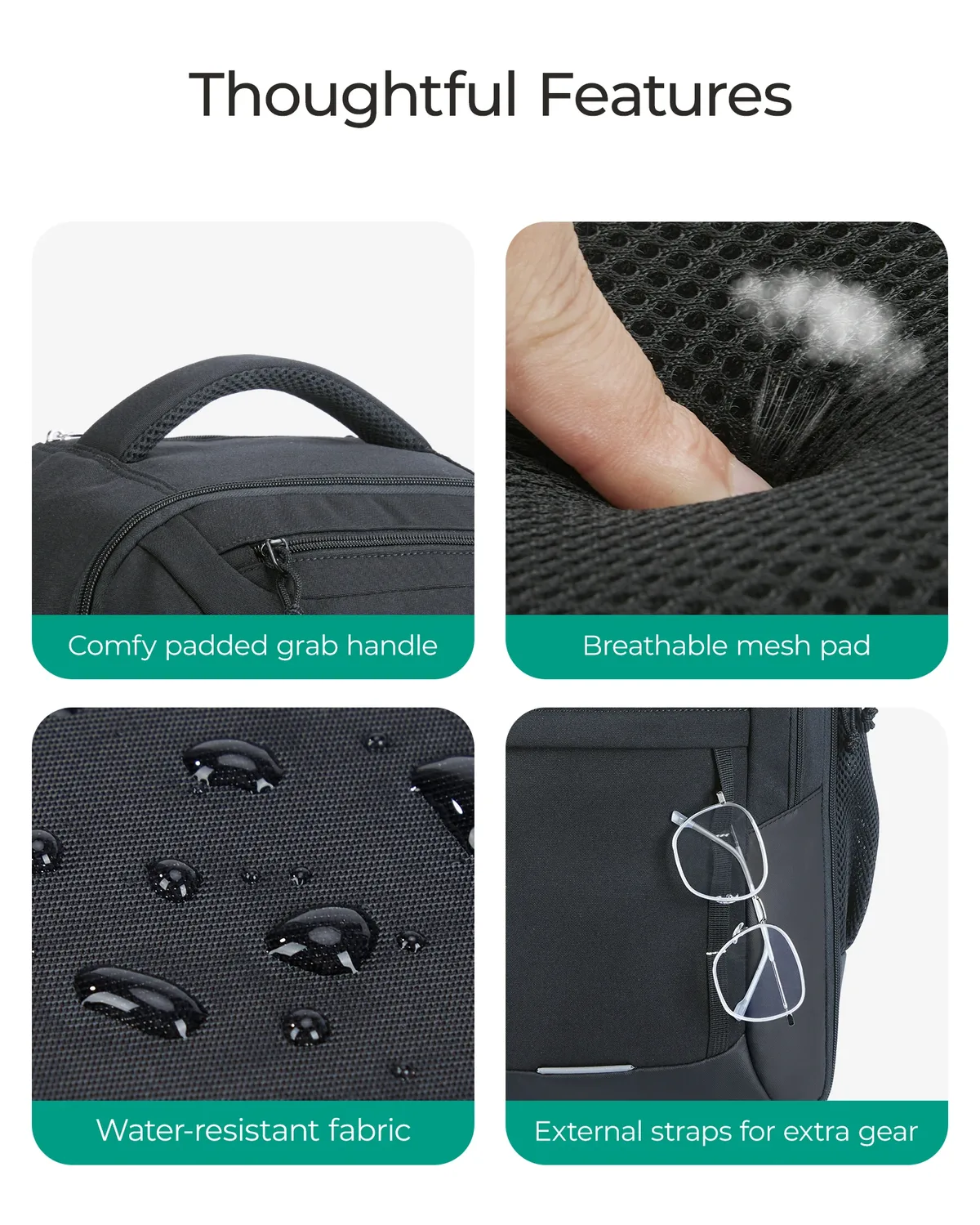 sac dos pvc noir gris grande capacité anti pince voyage sport école shopping extensible convertible respirant