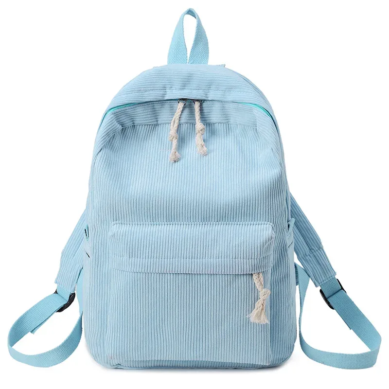 sac à dos simple en velours côtelé pour femmes, grande capacité, sacs d'école pour filles, sac de voyage portable pour adolescents, livre pour ordinateur portable