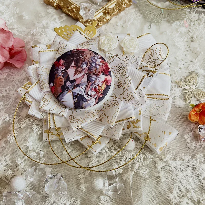 sac de cosplay ita de luxe, badges de remplissage de fleurs, porte-plateau de base pour sac à dos, broche en ruban, rosette décorative pour épingles d'exposition, 2023