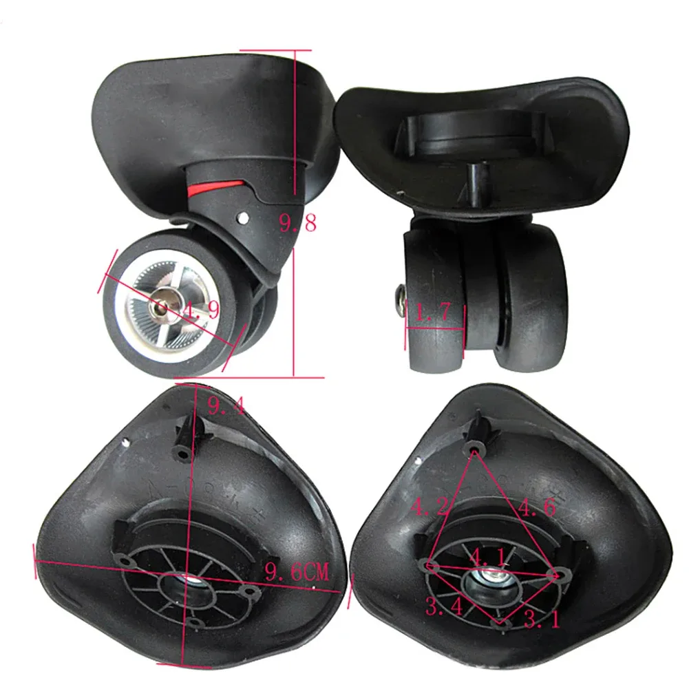 roue bagage caoutchouc noir silencieuse universelle remplacement poignée intégrée manœuvrable transport facile accessoire valise