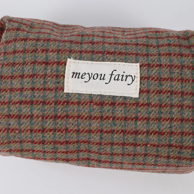sac de rangement de voyage rétro à carreaux pour cosmétiques, trousse de toilette, rouge à lèvres, soins de la peau, sacs à main de maquillage pour filles, trousse à crayons, 2025