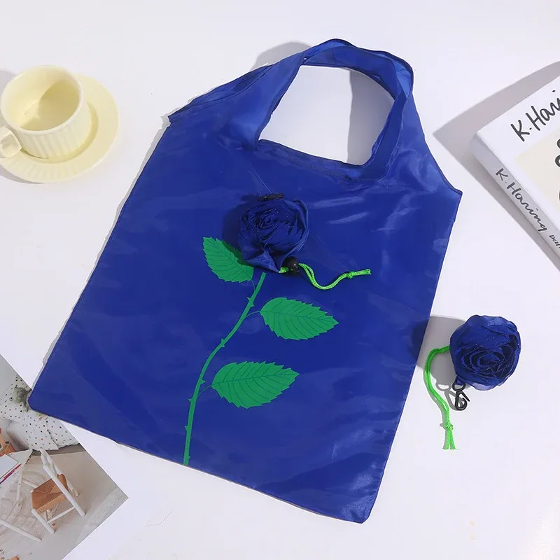 sac de courses pliable portable motif rose, grande capacité, sac fourre-tout léger et durable, sac de voyage, pochette de rangement