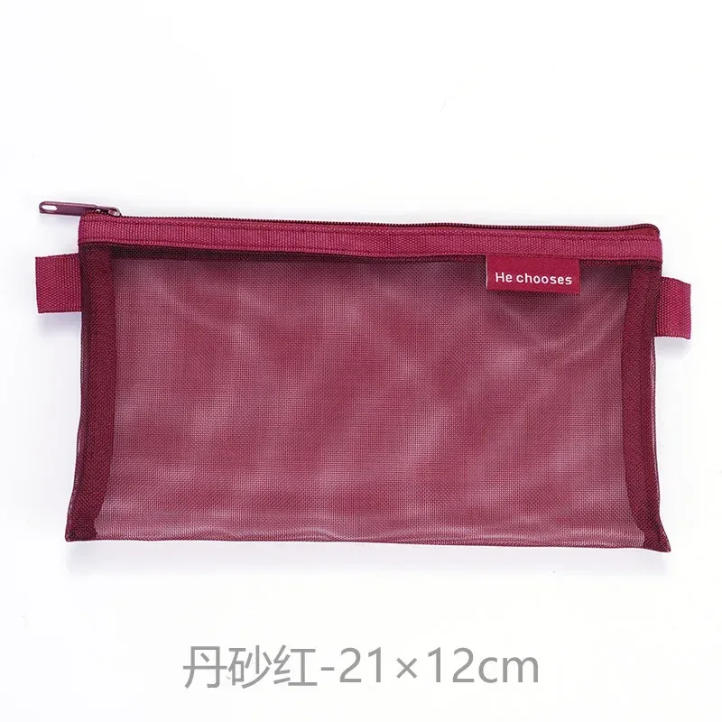 sac de rangement cosmétique en maille pour femme, étui à crayons à fermeture éclair simple, sac transparent, poudres de maquillage, sac à main de voyage portable, outils de beauté