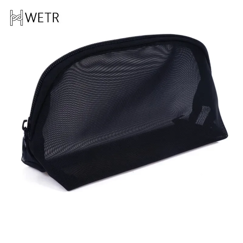 sacs de rangement pour pinceaux de maquillage pour femmes, poudres de maquillage, rouge à lèvres, étui à crayons en maille transparente pour étudiants, ins travel cosmetic evaluation