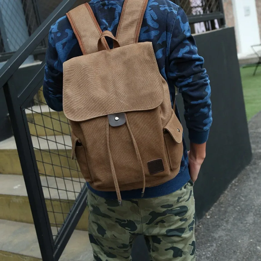 nouveau haute qualité toile hommes sac à dos grand sac d'école à bandoulière sac à dos pour garçons voyage mode camping sacs mode sacs simples