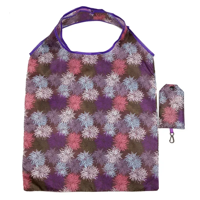 ‌ sac à main fourre-tout écologique pliable imprimé à la mode – sac de voyage et d'épicerie de grande capacité avec pochette ‌ ‌   sacs à provisions