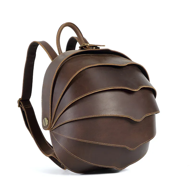 "sac à dos coccinelle vintage fait à la main – véritable cuir de vachette de qualité supérieure, sac à dos élégant et chic de rue tendance