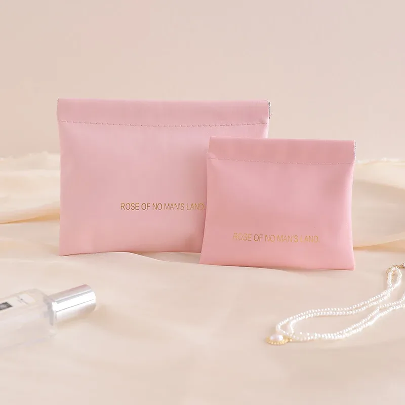 pochette de rangement en pu à fermeture automatique, mini organisateur d'écouteurs et de câbles, porte-monnaie portable, petit sac de rangement pour cosmétiques et rouges à lèvres