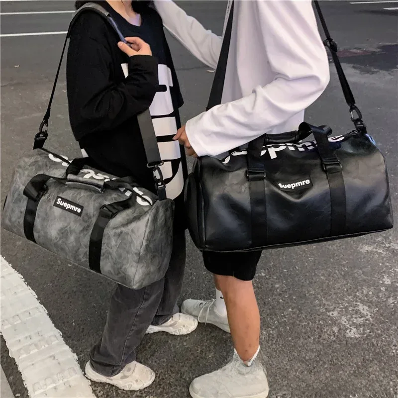 sac de sport multifonctionnel pour femme, sac de voyage court, extensible avec poignée de valise, séparation sec/humide