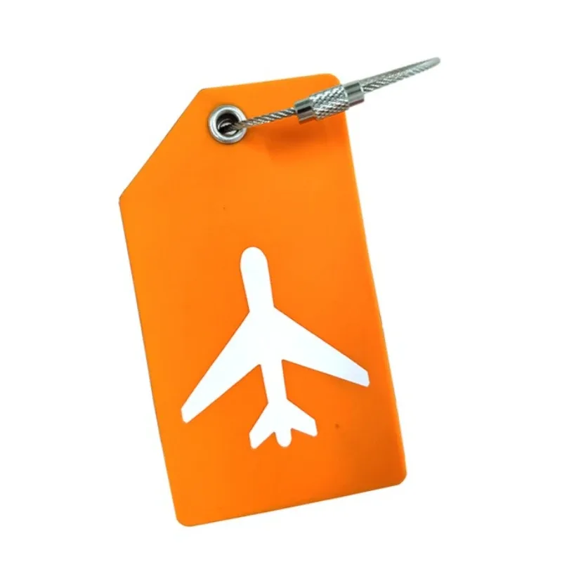 1 étiquette de bagage en silicone, couleur unie, tendance, porte-nom et adresse pour valise, accessoires de voyage