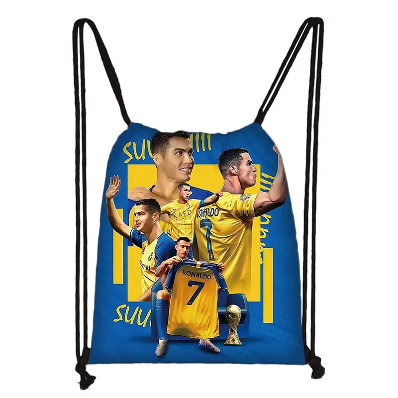 sac à cordon imprimé football star, léger et durable, sac de rangement pour le sport, le fitness et le yoga