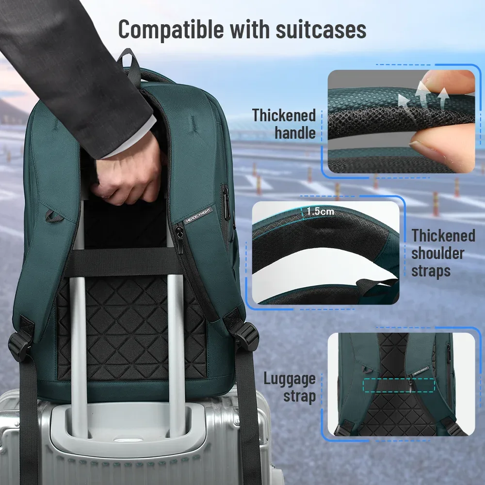 sac à dos pour ordinateur portable heroic knight pour le travail, tissu oxford imperméable, grande capacité avec charge usb, sac à dos portable pour homme