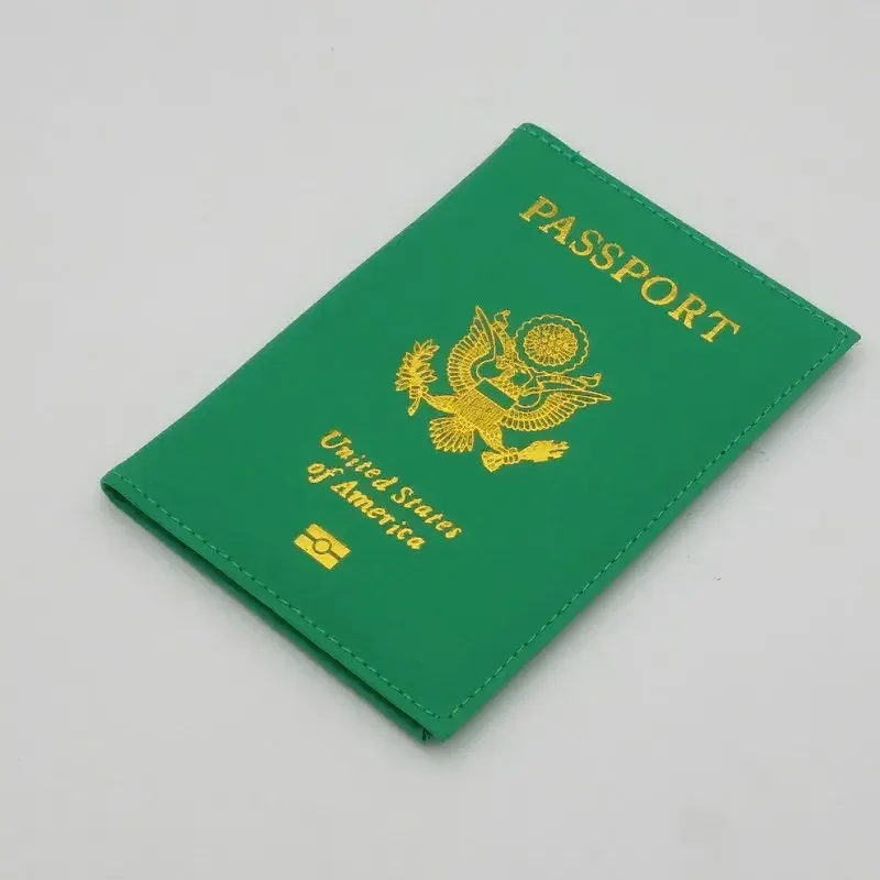 housse passeport cuir motif doré aigle feuilles rose bleu vert violet voyage document protection identité