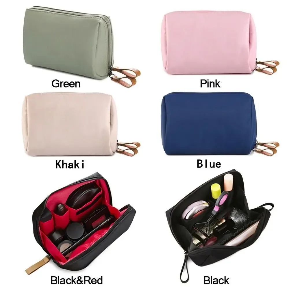 sac de rangement en nylon pour femmes et filles, petite trousse de maquillage avec pochette séparée, pochette de voyage pour cosmétiques, mini sac à main étanche