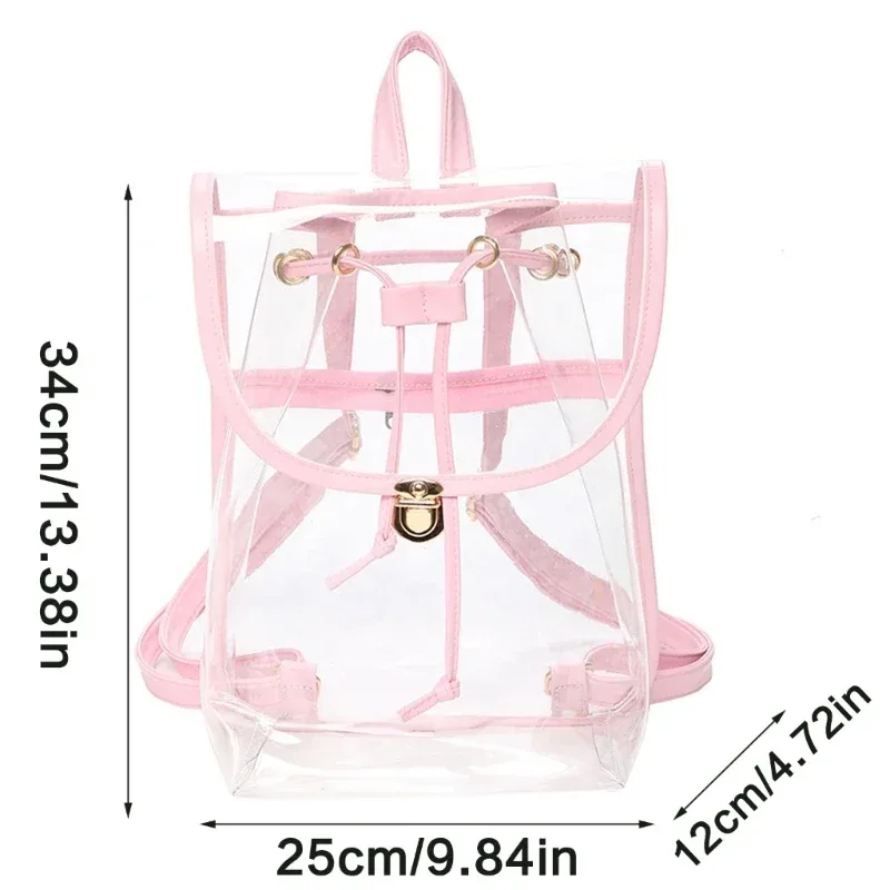 sac à dos transparent en pvc pour femmes, sacoches, à l'école, initié