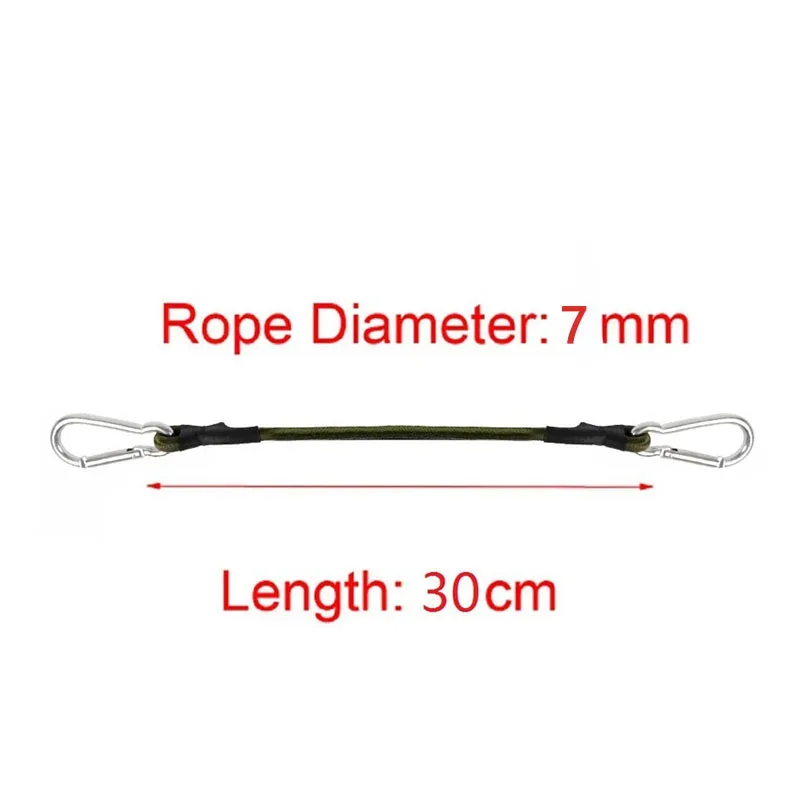 corde élastique robuste et durable pour l'extérieur, 30cm-210cm, sangle de chargement de 7mm d'épaisseur, fixation de sangle de bagage
