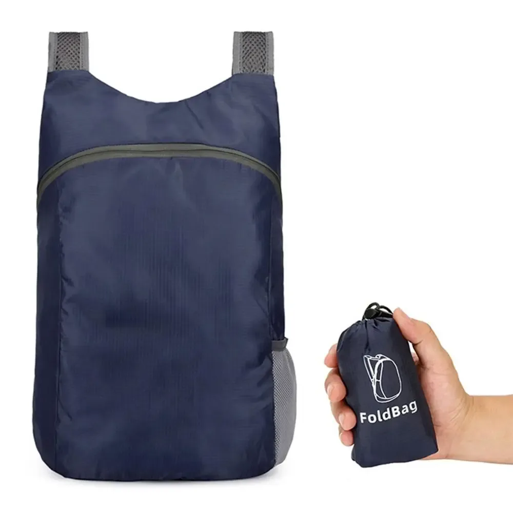 sac à dos pliable avec cordon de serrage, sac de rangement, fermeture éclair, grande capacité, léger, en nylon, sac d'école, sac à bandoulière, sac de voyage