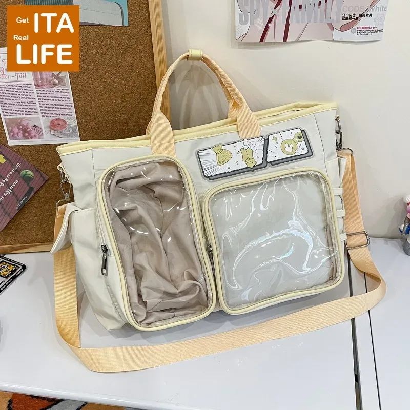 sac à dos ita double couche italife, motif anime, pour femmes, style japonais, décontracté, cosplay, itabag transparent, kawaii lolita h261