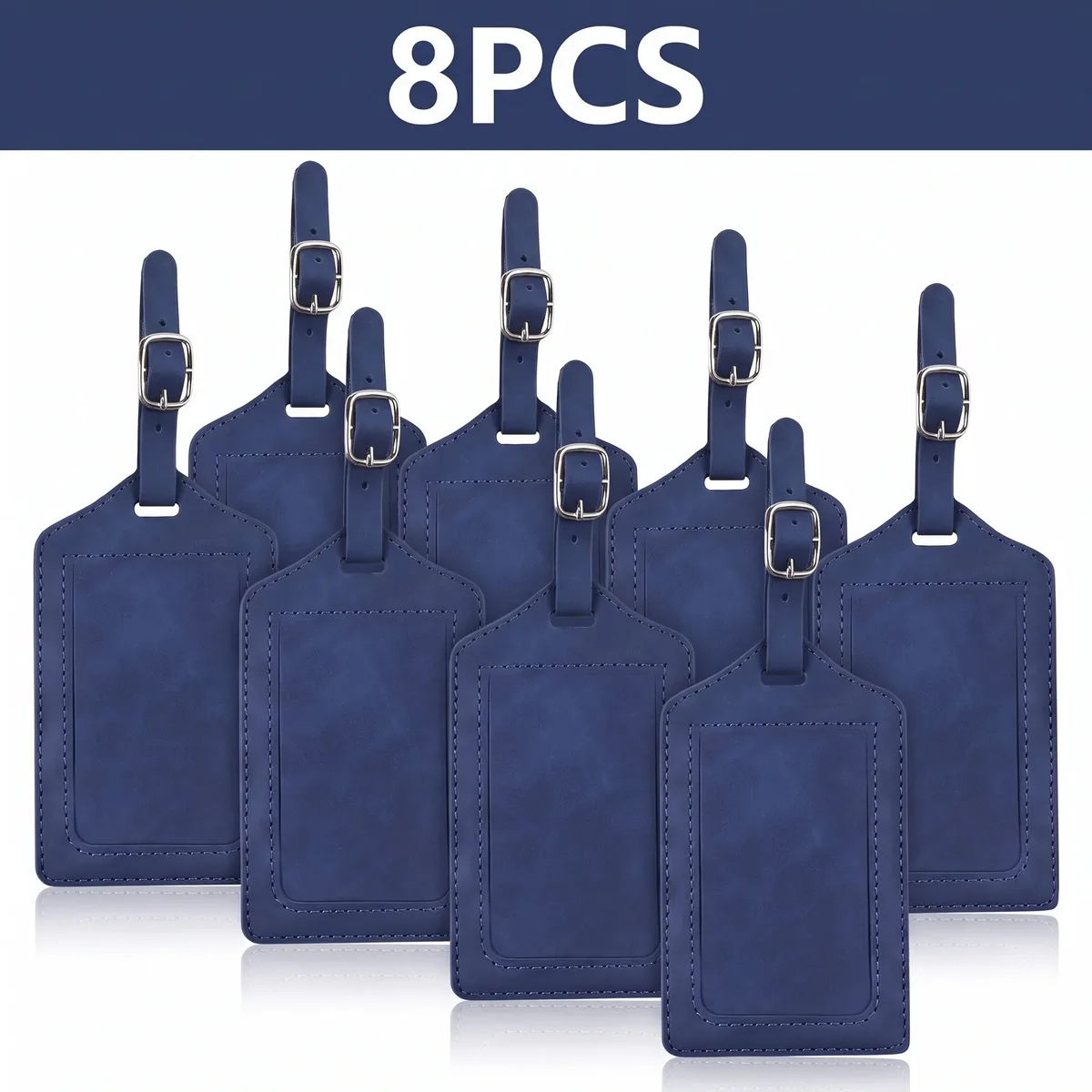 étiquette de bagage en cuir pu, 3/5/8 pièces, boucle métallique réglable, étanche, anti-perte, pour sac à dos, sac de golf