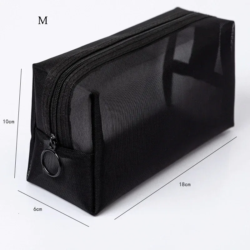 sac à cosmétiques en maille pour femmes, rangement de voyage, sac de maquillage, organisateur, pochette de maquillage portable, petite et grande trousse de toilette et de beauté