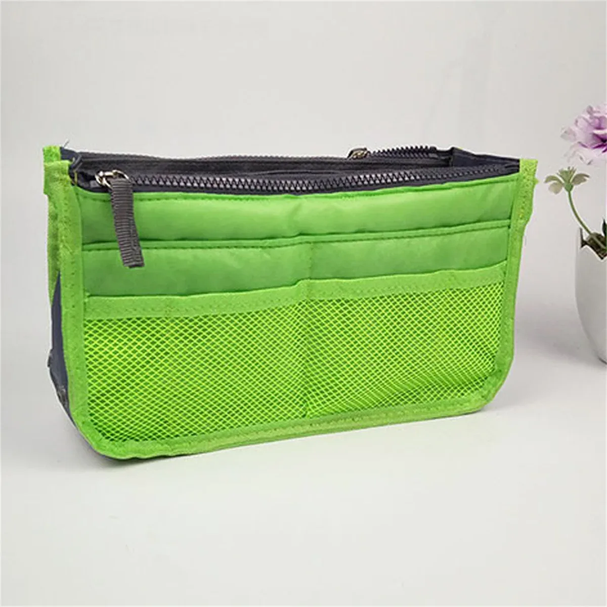 sac de rangement multifonctionnel à double fermeture éclair, grande capacité, pour maquillage et articles de toilette, sac de classification spacieux