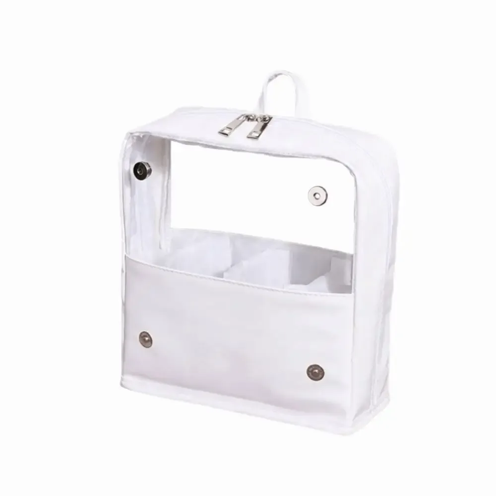 trousse de maquillage transparente imperméable, grande capacité, design autoportant, avec séparateurs à fermeture éclair