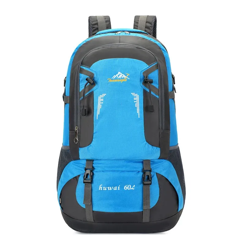 sac à dos d'alpinisme en plein air 60l, sac de rangement de voyage de grande capacité pour camping, sac rampant à fermeture éclair, sac léger portable