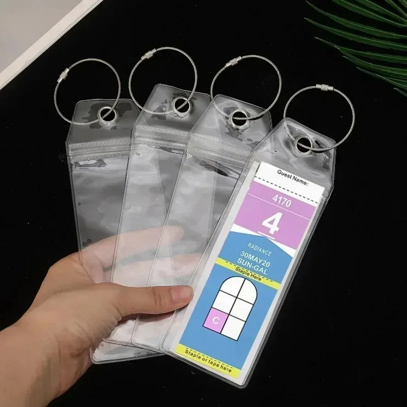porte-étiquette de bagage pour croisière, avec fermeture éclair et anneau en acier, en pvc épais, étiquette de voyage unisexe, accessoire robuste pour bagages de croisière