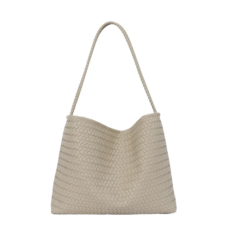 sacs à bandoulière tissés de luxe, nouvelle collection automne 2026, sacs seau en pu grande capacité, sacs fourre-tout vintage pour femmes pour le quotidien