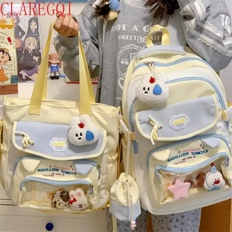 sac à dos pour filles au design contrasté, esthétique et de grande capacité, sac à dos scolaire pour filles, sac fourre-tout pour femmes, cadeau pour une fille.