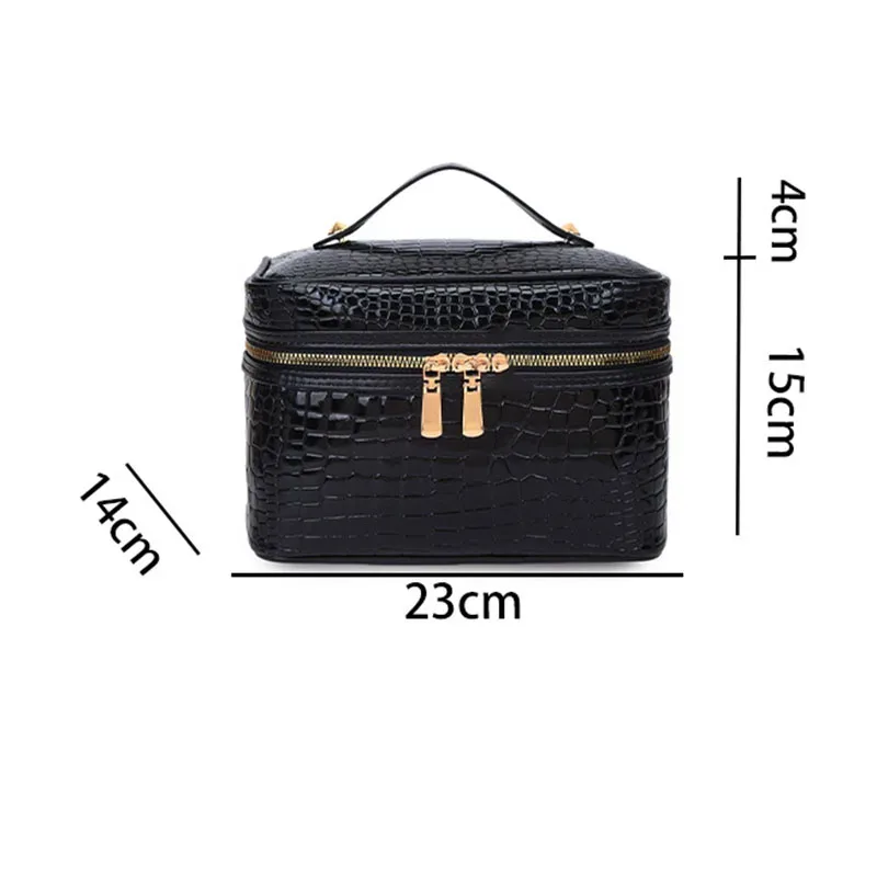 trousse de maquillage à motif crocodile, grande capacité, organisateur de cosmétiques portable, trousse de toilette pour femmes, pochette de maquillage