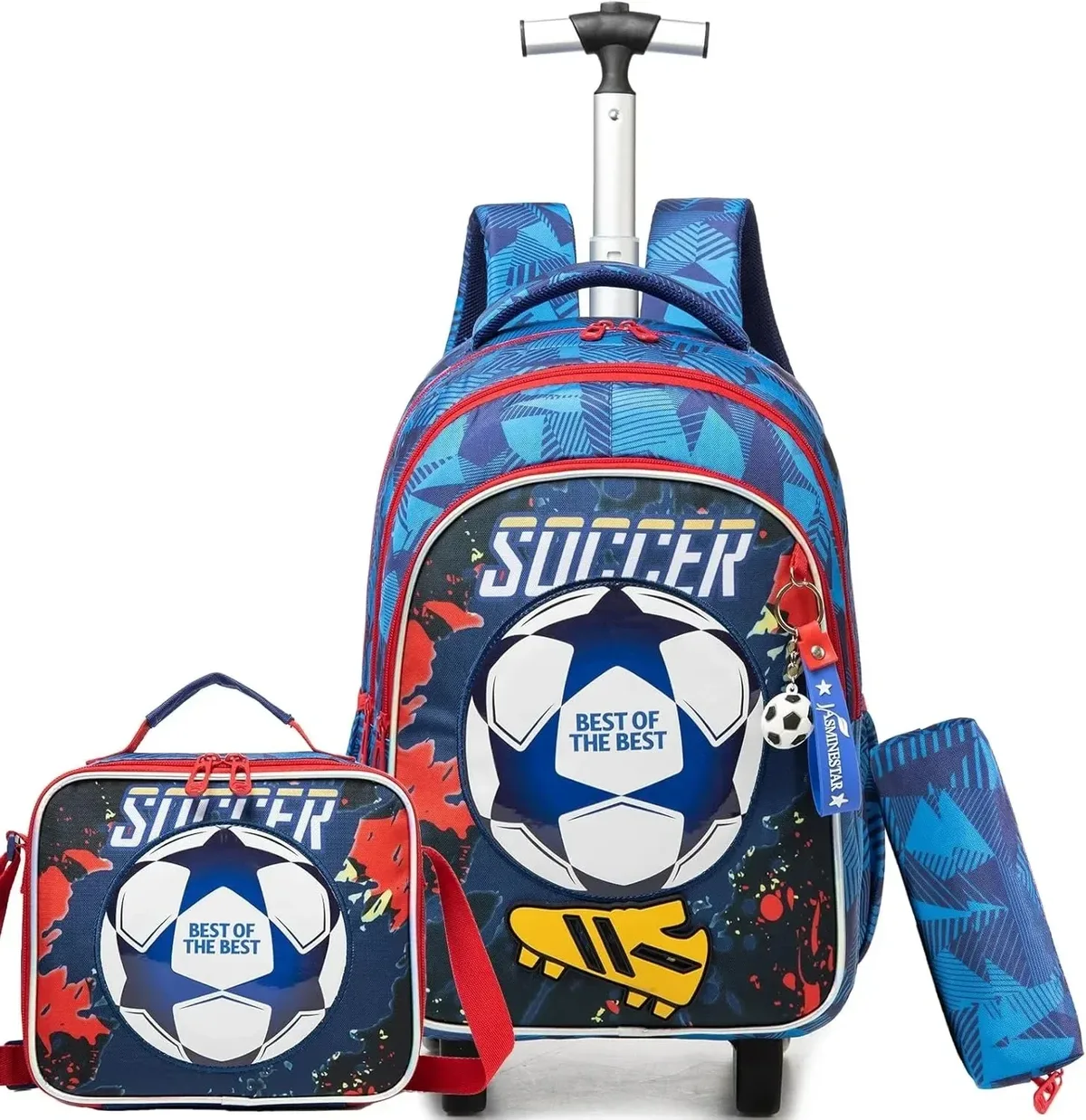 sac dos polyester toile dessin animé bleu pastel coeurs dorés love scolaire transport voyage filles
