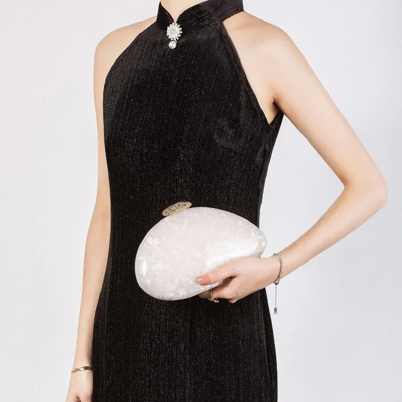 sacs de soirée à bandoulière en acrylique, nouvelle forme spéciale, sacs à main de mariage, pochette à la mode, sac à bandoulière, coquille élégante, portefeuilles à main pour femmes