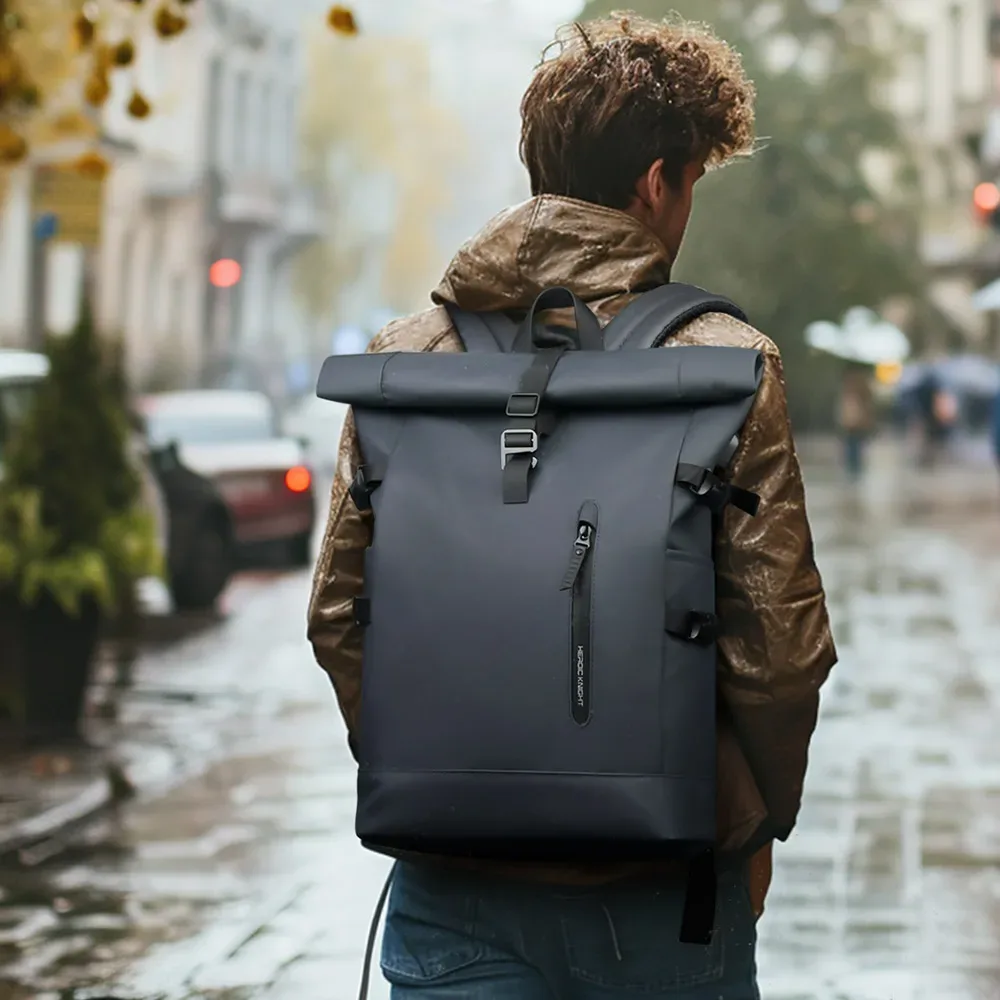 hk grand sac à dos pour ordinateur portable 15.6 pouces hommes sac à dos de voyage antivol pour affaires université vélo école sac à dos avec port usb