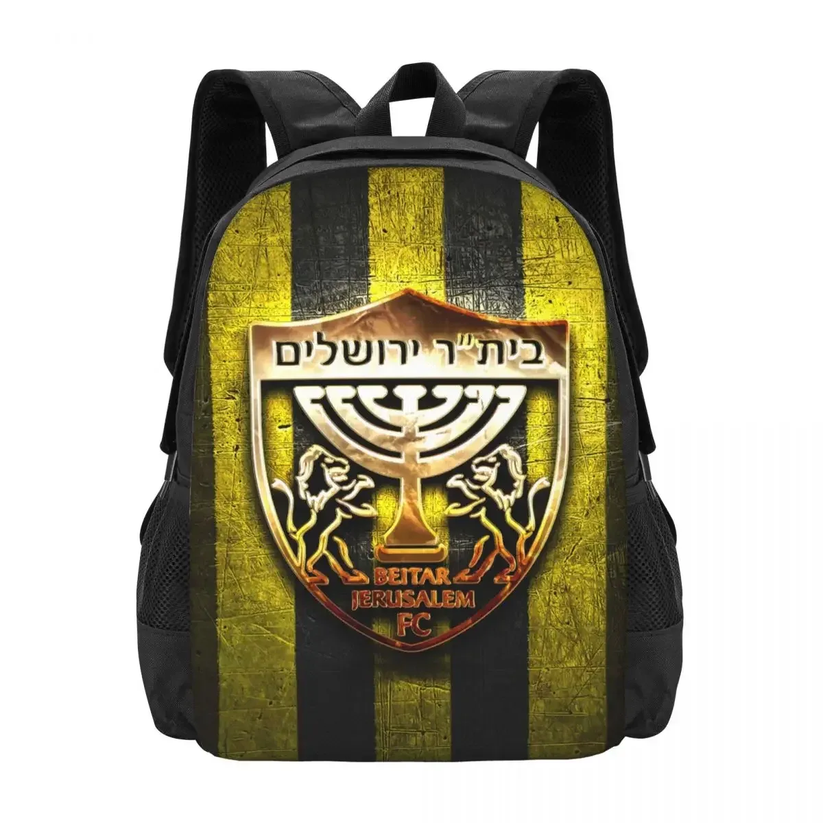 sac dos polyester noir imprimé lion hébraïques compartiments pratiques voyage adolescents école université travail mode