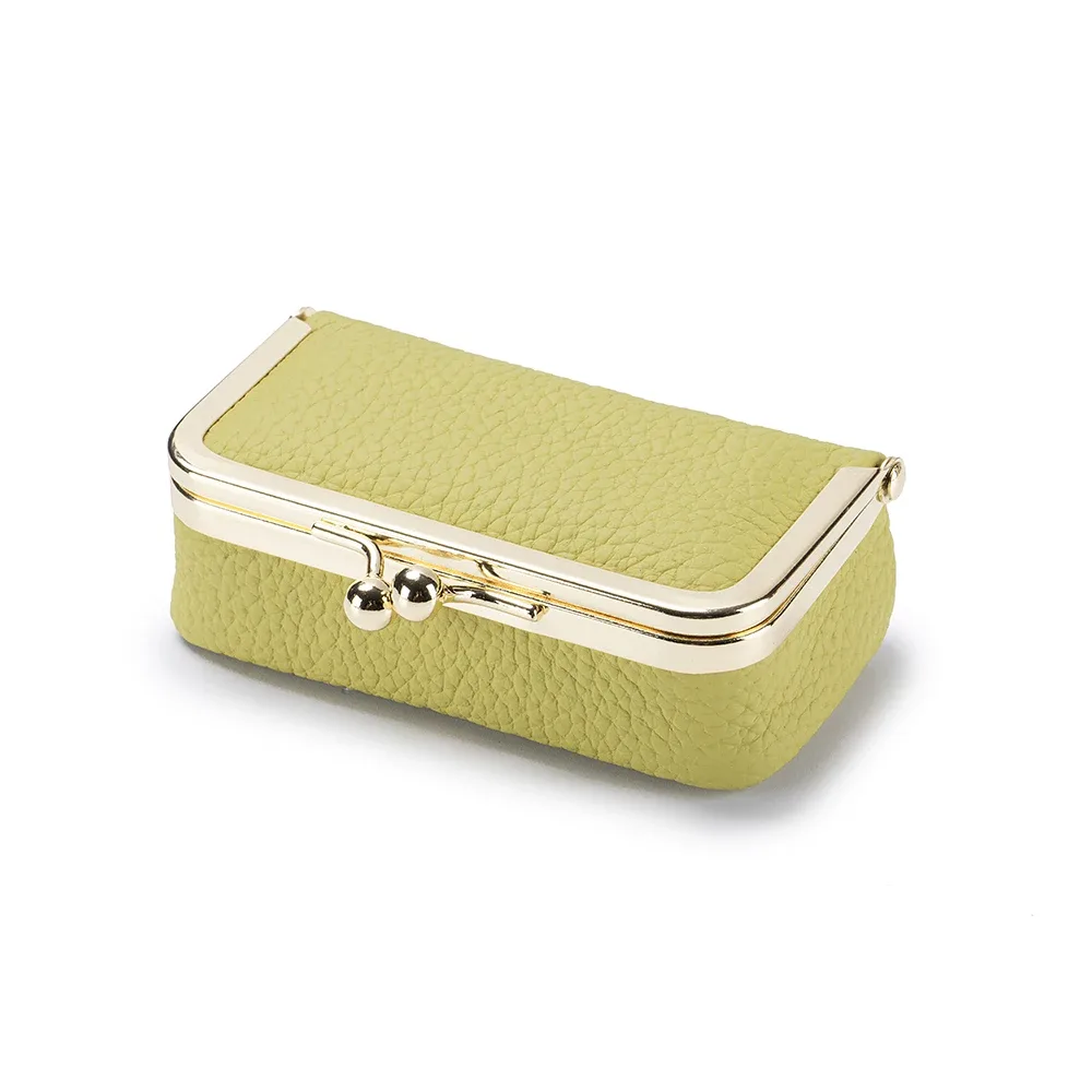 pochette à rouge à lèvres portable avec miroir de maquillage, sac à bijoux en pu exquis, couleur unie, sac cosmétique multifonctionnel pour le rangement