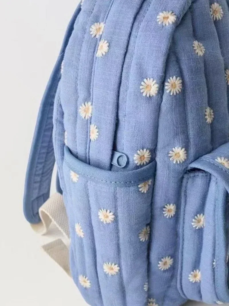 sac pour enfants personnalisé brodé sur mesure, sac à dos brodé marguerite pour jeunes enfants, maternelle