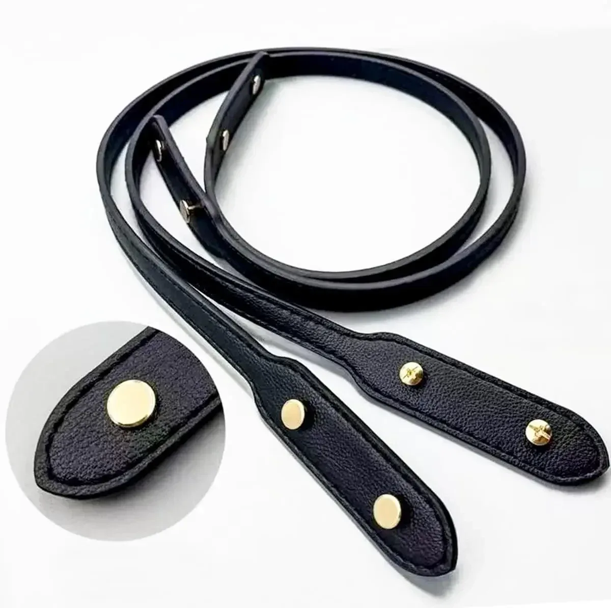 longueur 73cm sangles de sac avec rivets sangle de poignée en cuir pu sangle de sac à bandoulière détachable remplacement accessoires de sac de bricolage