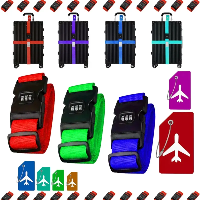 ceintures bagage polyester sécurité chiffres combinaisons simples étiquettes silicone avion adaptées valises grande taille voyage