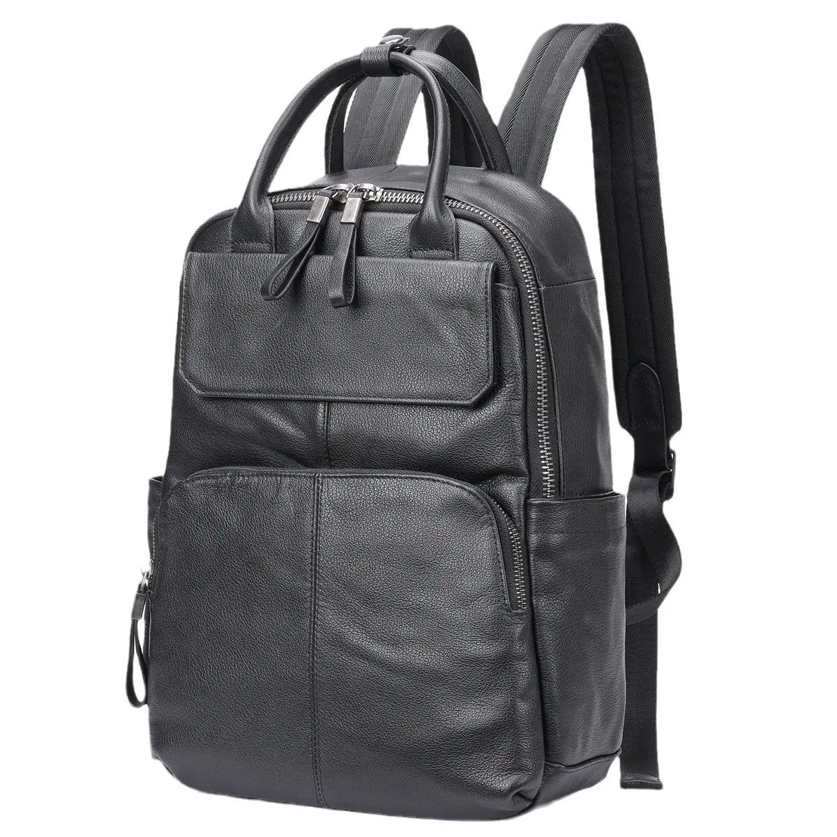 sac à dos en cuir véritable pour homme, grande capacité, sac de voyage d'affaires en cuir pleine fleur, pour le travail, les trajets quotidiens et les loisirs