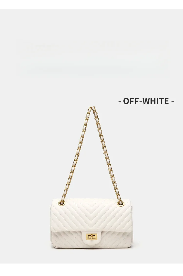 sac à bandoulière matelassé en cuir véritable chevron pour femme, idéal pour les trajets quotidiens