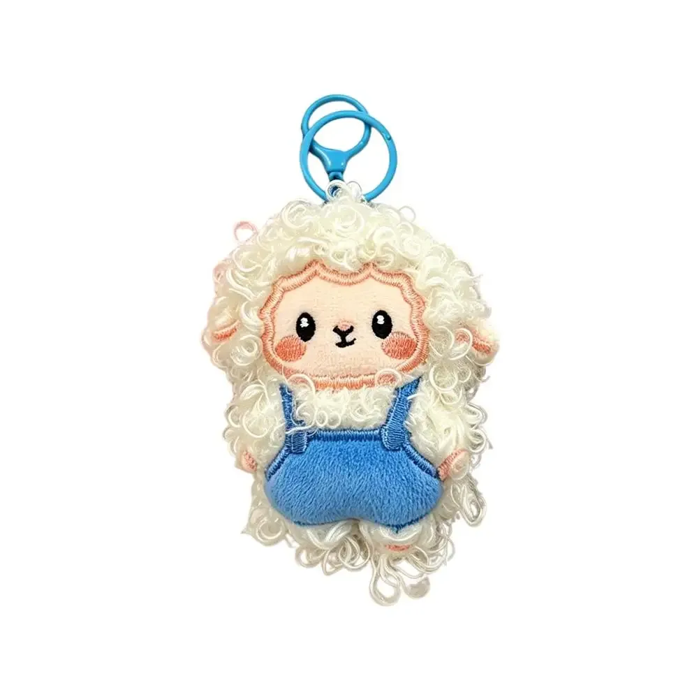 porte-clés sac à dos en peluche mouton bouclé, pendentif agneau dessin animé kawaii, ornement de sac, cadeau pour couple, petite amie, décoration