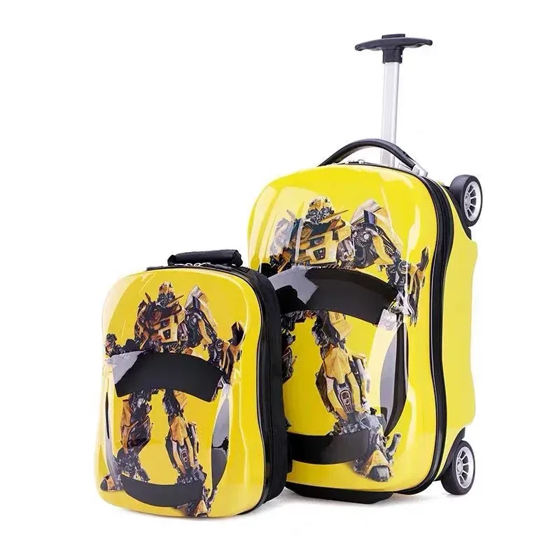 valise rouge animaux voiture caractérisée abs rigidité enfant jeu voyage roulettes fixes compacte légère