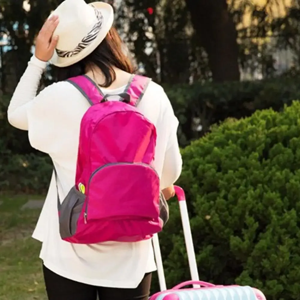 sac à dos de montagne pliable en plein air, 1 pièce, grande capacité, voyage, école, camping, rangement en nylon, randonnée, cyclisme, résistant à l'usure, k8r1