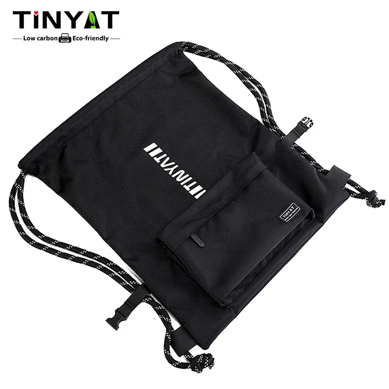 tinyat sac à dos à cordon de serrage pour homme avec bretelles réglables sac de sport sac de voyage léger en polyester pour un usage quotidien