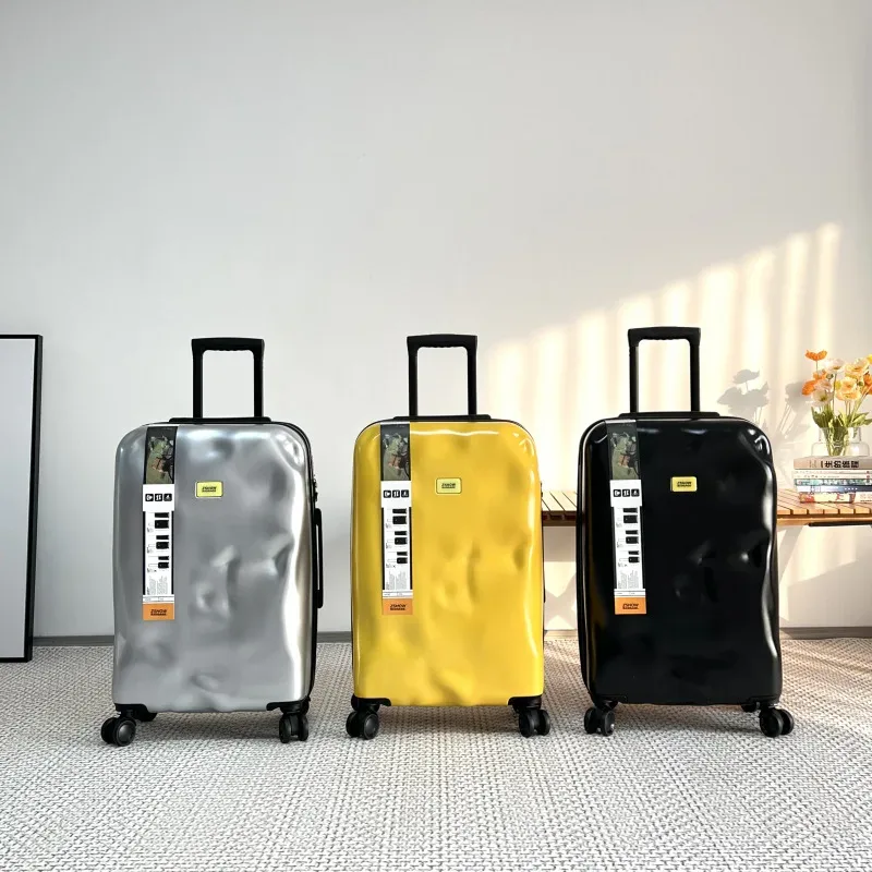 valise à roulettes concave-convexe, bagage cabine 20 pouces, valise de voyage, valise à code pour étudiants, bagage de forme irrégulière 28 pouces