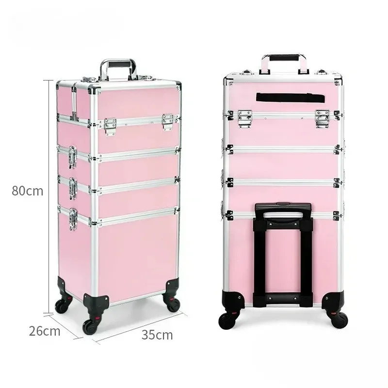 Valise de voyage professionnelle pour la beauté et le tatouage des ongles, à plusieurs niveaux, combinable librement, chariot de maquillage, grande capacité, valise cosmétique portable.