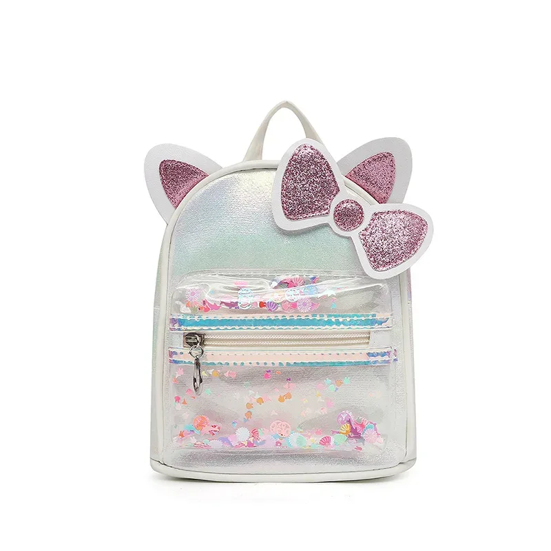 nouveau sac à dos personnalisé avec nœud de dessin animé pour enfants, sac à dos à oreilles mignon, sac de princesse d'extérieur, sac de collation, sac de nom de la maternelle
